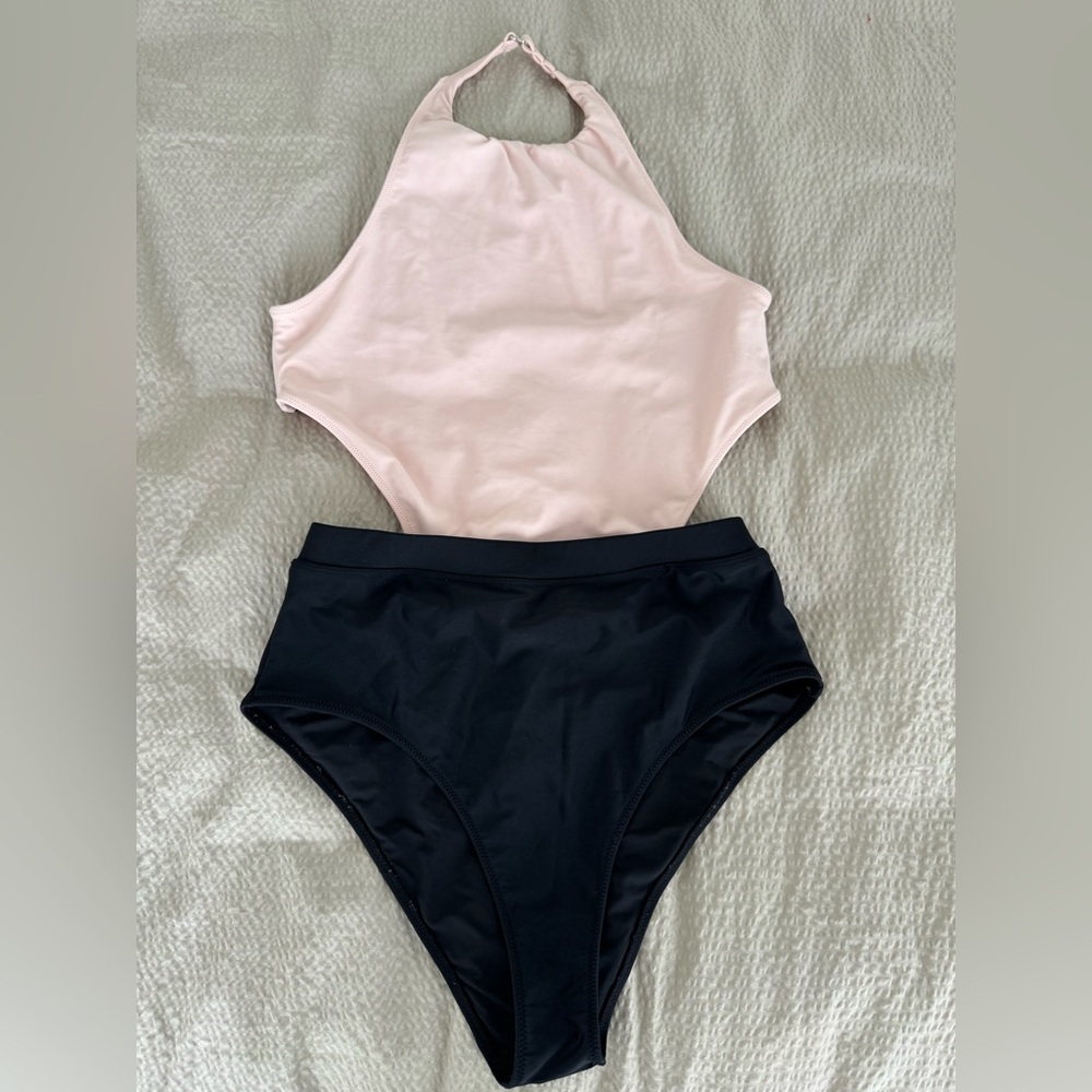 Elegant Pink and Black Women's Swimsuit